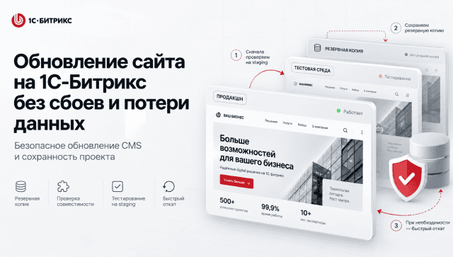 Обновление сайта на 1С-Битрикс без сбоев и потери данных